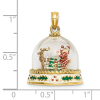 Load image into Gallery viewer, 14K 3-D Enameled Christmas Snow Globe Charm
