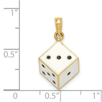 Load image into Gallery viewer, 14K 3-D Enamel Dice Charm
