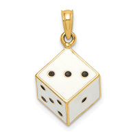 Load image into Gallery viewer, 14K 3-D Enamel Dice Charm
