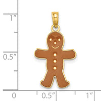 Load image into Gallery viewer, 14K 3-D Enameled Gingerbread Man Charm
