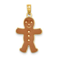 Load image into Gallery viewer, 14K 3-D Enameled Gingerbread Man Charm
