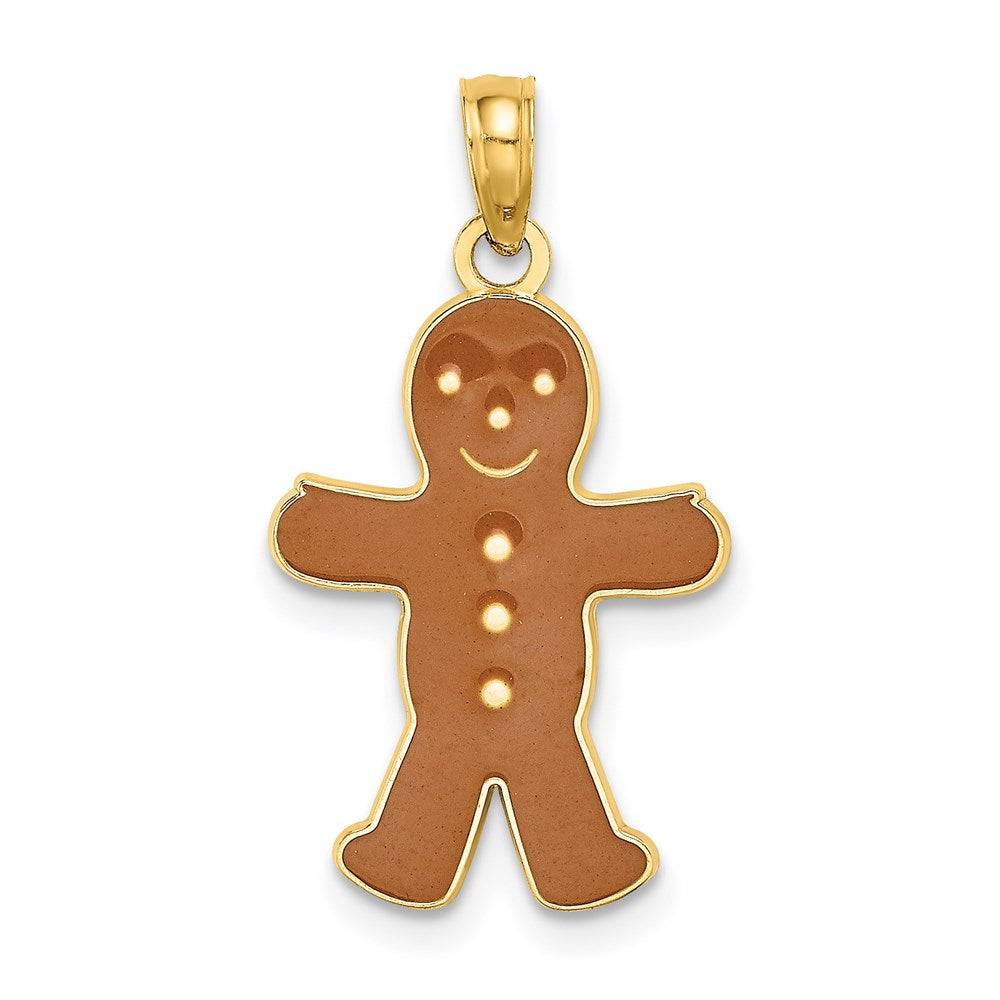 14K 3-D Enameled Gingerbread Man Charm