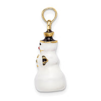 Load image into Gallery viewer, 14K 3-D Enamel Snowman Charm
