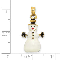 Load image into Gallery viewer, 14K 3-D Enamel Snowman Charm
