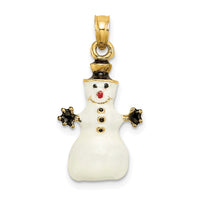 Load image into Gallery viewer, 14K 3-D Enamel Snowman Charm
