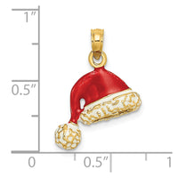 Load image into Gallery viewer, 14K 3-D w/ Red and White Enamel Santa Hat Charm
