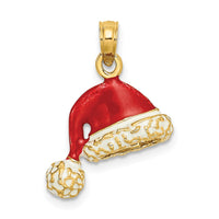 Load image into Gallery viewer, 14K 3-D w/ Red and White Enamel Santa Hat Charm
