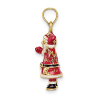 Load image into Gallery viewer, 14K 3-D Enamel Santa Charm
