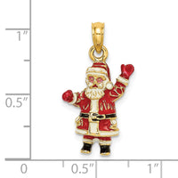 Load image into Gallery viewer, 14K 3-D Enamel Santa Charm
