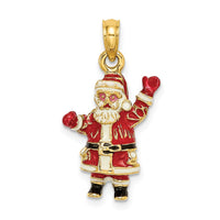 Load image into Gallery viewer, 14K 3-D Enamel Santa Charm
