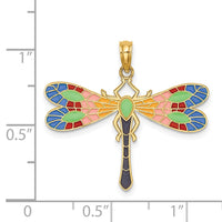 Load image into Gallery viewer, 14K Multi Color Enamel Dragonfly Charm
