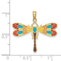 Load image into Gallery viewer, 14K Multi Color Enamel Dragonfly Charm
