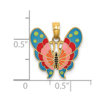 Load image into Gallery viewer, 14K w/ Multi-Color Enamel Butterfly Charm
