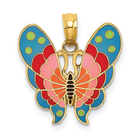 Load image into Gallery viewer, 14K w/ Multi-Color Enamel Butterfly Charm
