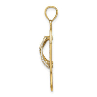 Load image into Gallery viewer, 14K Multi Heart Flip-Flop w/ White Enamel Charm
