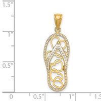 Load image into Gallery viewer, 14K Multi Heart Flip-Flop w/ White Enamel Charm
