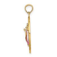 Load image into Gallery viewer, 14K SARASOTA Circle w/ Enamel Conch Shell Charm
