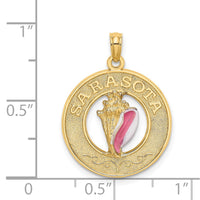 Load image into Gallery viewer, 14K SARASOTA Circle w/ Enamel Conch Shell Charm

