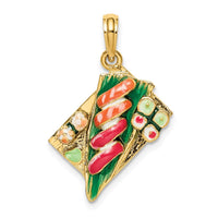 Load image into Gallery viewer, 14K 3-D Sushi Plate w/Enamel Charm
