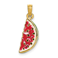 Load image into Gallery viewer, 14K w/ Enamel 3-D Watermellon Charm
