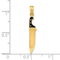 Load image into Gallery viewer, 14K W/ Black Enamel 3-D Butcher Knife Charm
