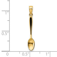Load image into Gallery viewer, 14K 3-D W/ Black Enamel Table Spoon Charm
