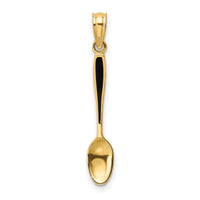 Load image into Gallery viewer, 14K 3-D W/ Black Enamel Table Spoon Charm
