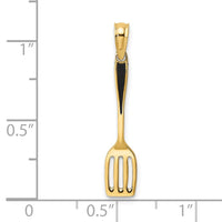 Load image into Gallery viewer, 14K W/ Black Enamel 3-D Spatula Charm
