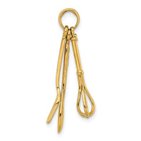 Load image into Gallery viewer, 14K 3-D Enamel Spatula, Wooden Spoon, Whisk Moveable Charm
