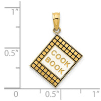 Load image into Gallery viewer, 14K W/ Black Enamel 3-D Cook Book Charm
