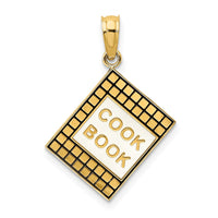 Load image into Gallery viewer, 14K W/ Black Enamel 3-D Cook Book Charm

