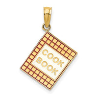 Load image into Gallery viewer, 14K W/ Red Enamel 3-D Cook Book Charm
