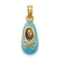 Load image into Gallery viewer, 14K 3-D w/ Enamel Baby Shoe w/ Bow Charm
