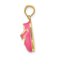 Load image into Gallery viewer, 14K w/ Pink Enamel 3-D Baby Shoe Charm
