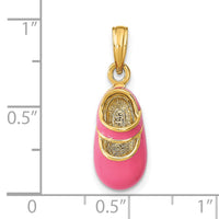 Load image into Gallery viewer, 14K w/ Pink Enamel 3-D Baby Shoe Charm
