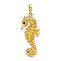 Load image into Gallery viewer, 14K 3-D Enamel Seahorse Charm
