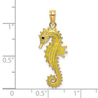 Load image into Gallery viewer, 14K 3-D Enamel Seahorse Charm

