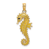 Load image into Gallery viewer, 14K 3-D Enamel Seahorse Charm
