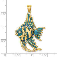 Load image into Gallery viewer, 14K w/ Blue Enamel ANGELFISH Charm
