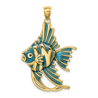 Load image into Gallery viewer, 14K w/ Blue Enamel ANGELFISH Charm
