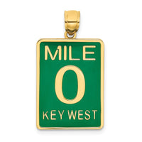 Load image into Gallery viewer, 14K Enamel Mile Marker 0/ KEY WEST Charm
