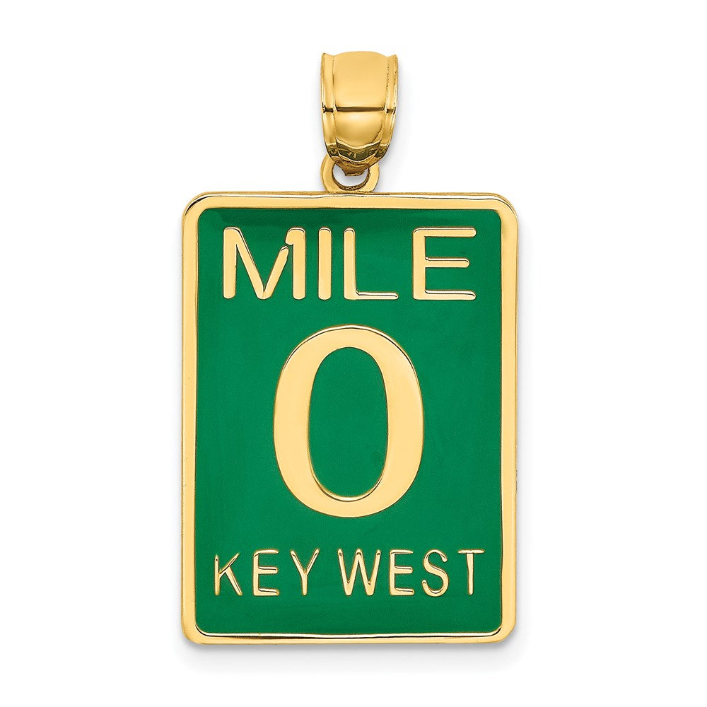 14K Enamel Mile Marker 0/ KEY WEST Charm