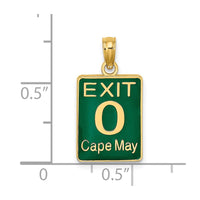 Load image into Gallery viewer, 14K EXIT 0 / CAPE MAY with Green Enamel Charm
