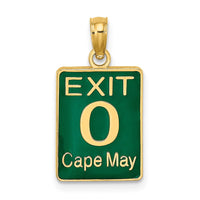 Load image into Gallery viewer, 14K EXIT 0 / CAPE MAY with Green Enamel Charm
