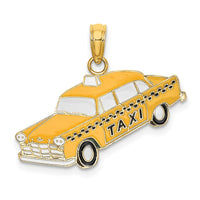 Load image into Gallery viewer, 14K Enamel Taxi Charm
