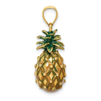 Load image into Gallery viewer, 14K Enamel and Polished 3-D Pineapple Charm
