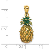 Load image into Gallery viewer, 14K Enamel and Polished 3-D Pineapple Charm

