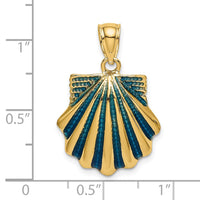 Load image into Gallery viewer, 14K Blue Enamel Scallop Shell Charm
