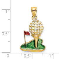 Load image into Gallery viewer, 14K W/ Enamel and 2-D Golf Ball Charm
