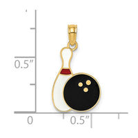 Load image into Gallery viewer, 14K Enamel Bowling Ball and Pin Charm
